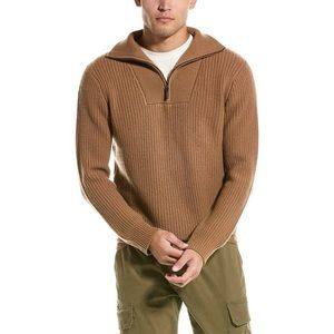 New Vince cashmere blend half-zipper sweater
